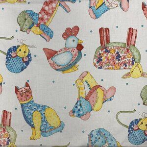 Alexander Henry Aunt Hattie's Handiwork Stuffed Toy Animals Cotton Fabric 1 Yard